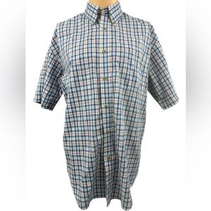 Wrangler Riata Men's Blue & Red Button Down Plaid Shirt